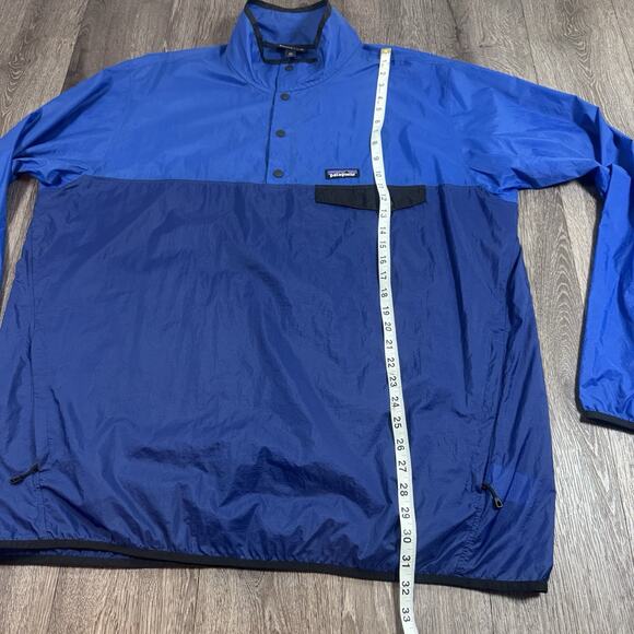 Patagonia Jacket Mens 2XL XXL Blue Houdini Snap-T Pullover Anorak Ultralight - Picture 7 of 10